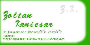 zoltan kanicsar business card